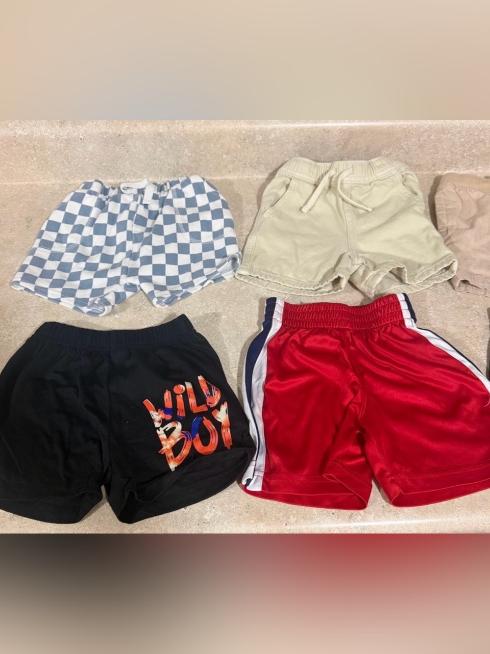 Carter's Red Athletic Shorts with Navy & White Stripe